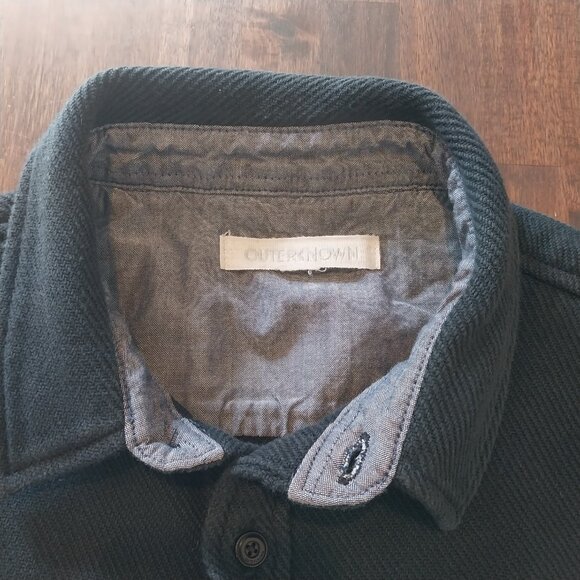 Outerknown Shacket Mens M Black Blanket Shirt Surf Chroma 100% Organic Cotton, g - Picture 4 of 10